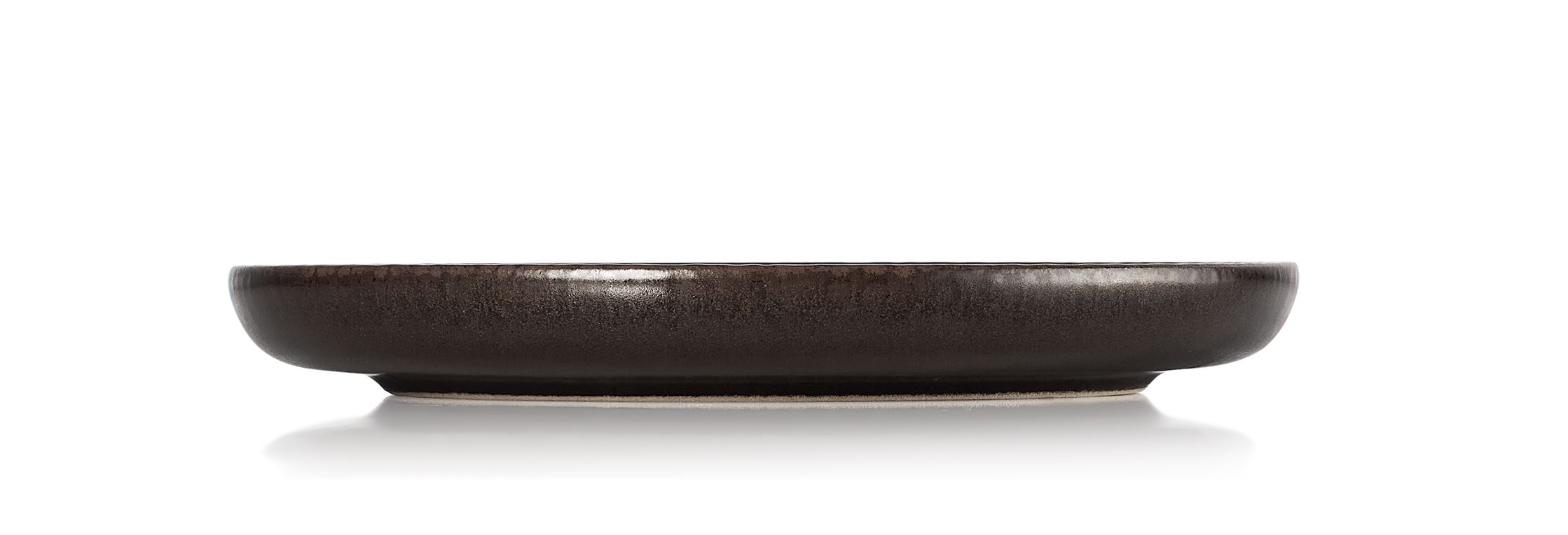 ROCKZZERO® Teller, flach, Ø 22 cm, Set á 6 Stück, metallic brown, Steinzeug