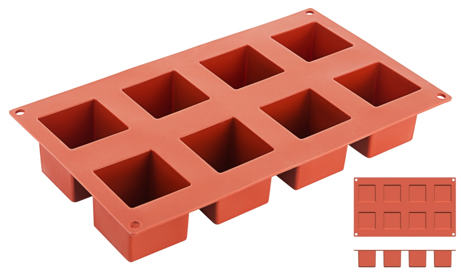 Silikon-Backmatte Würfel 5,0 x 5,0 cm - 8 Formen