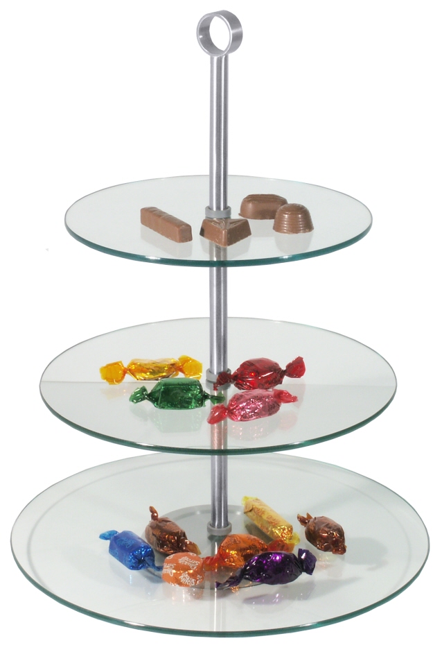 Glasetagere 3-stufig - Höhe 40,0 cm - Ø 21,0 - 25,0 - 30,0 cm