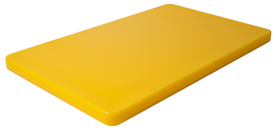 HACCP Schneidbrett hochdicht, mit Füße - 53 x 32,5 cm - 2,5 cm dick - Farbe gelb