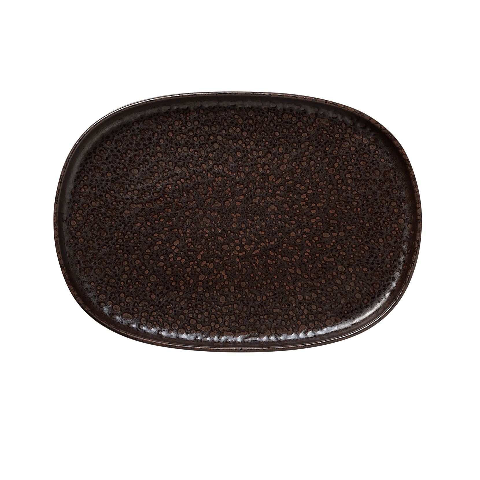 ROCKZZERO® Platte, 33 x 23 cm, Set á 4 Stück, metallic brown, Steinzeug
