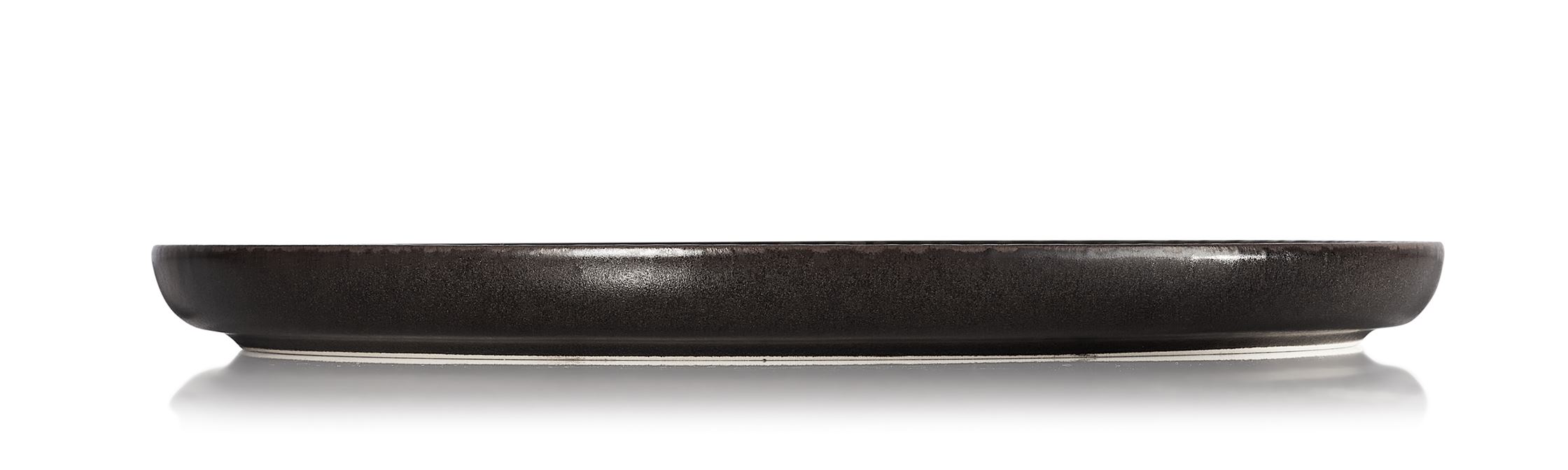 ROCKZZERO® Teller, flach, Ø 33 cm, Set á 4 Stück, metallic brown, Steinzeug